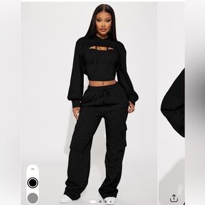 Fashion Nova Black Women's Jogging Suit Set Size S